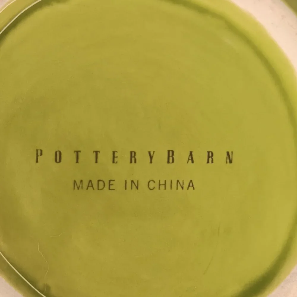 Pottery Barn Green Banana Leaf Vase Tropical Jungle 9